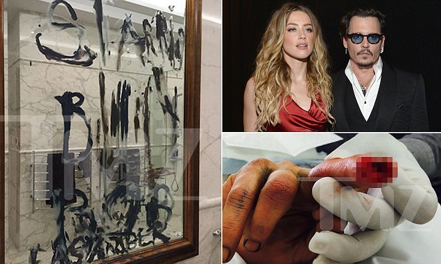 Johnny Depp cut off tip of finger wrote on wall in blood